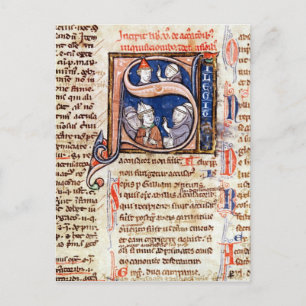 Historisierte erste 'S' mit Papst Gregory Postkarte