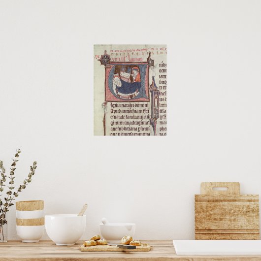 Historisierte Initialen "U" und "I" Poster (Küche)