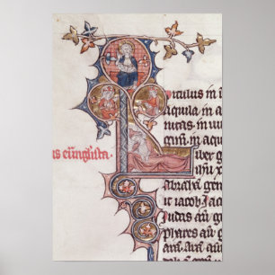 Historisierter anfänglicher 'L', der den Baum von Poster