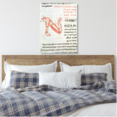 Historisierter Anfangswert "N" Leinwanddruck (Insitu (Schlafzimmer))