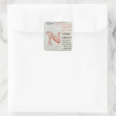 Historisierter Anfangswert "N" Quadratischer Aufkleber (Tasche)