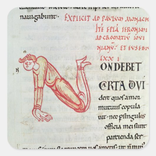 Historisierter Anfangswert "N" Quadratischer Aufkleber (Vorderseite)