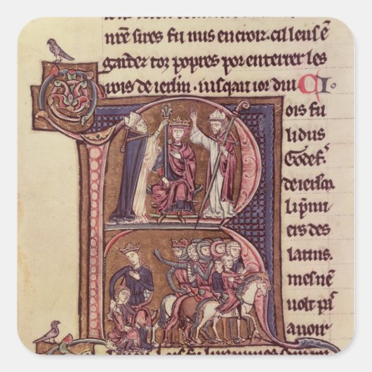 Historisierter Anfangswert "R" Quadratischer Aufkleber (Vorderseite)