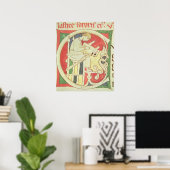 Historisiertes anfängliches 'C', das einen Mönch d Poster (Heimbüro)