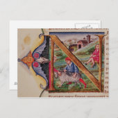 Historisiertes anfängliches 'N', das Schafe darste Postkarte (Vorne/Hinten)