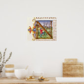 Historisiertes Anfangszeichen "N" Poster (Küche)