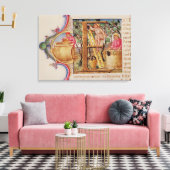 Historisiertes "E", das die Weinbereitung darstell Leinwanddruck (Insitu (Wohnzimmer))