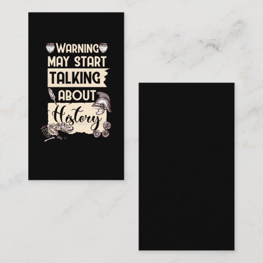 History Beruf Funny Historian Visitenkarte (Vorne/Hinten)