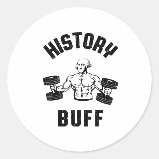 History Buff Funny George Washington Workout , Sma Runder Aufkleber (Vorderseite)