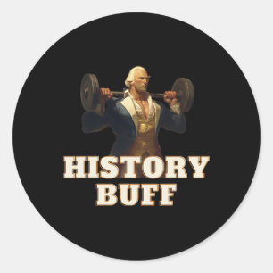 History Buff George Washington 4. Juli Gym Wor Runder Aufkleber