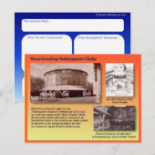 History, Performance Arts, New Globe Theatre Postkarte (Vorne/Hinten)