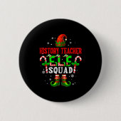History Teacher Elf Squad Xmas Elf Hat Scute Ss Cu Button (Vorderseite)
