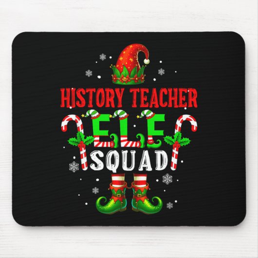 History Teacher Elf Squad Xmas Elf Hat Scute Ss Cu Mousepad (Vorne)