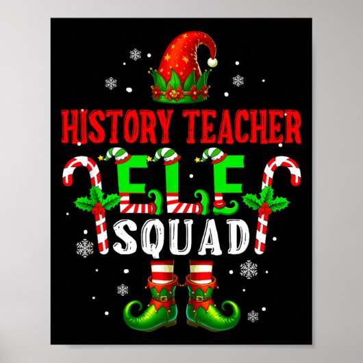 History Teacher Elf Squad Xmas Elf Hat Scute Ss Cu Poster (Vorne)
