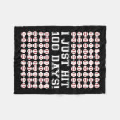 Hit 100 Days of School Baseball Lehrer Jungs 100. Fleecedecke (Vorderseite (Horizontal))