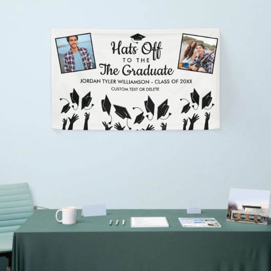 Hit auf zum Grad Abschluss Fotos Party Sign Banner (Messeveranstaltung)