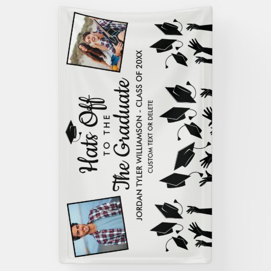 Hit auf zum Grad Abschluss Fotos Party Sign Banner (Vertikal)