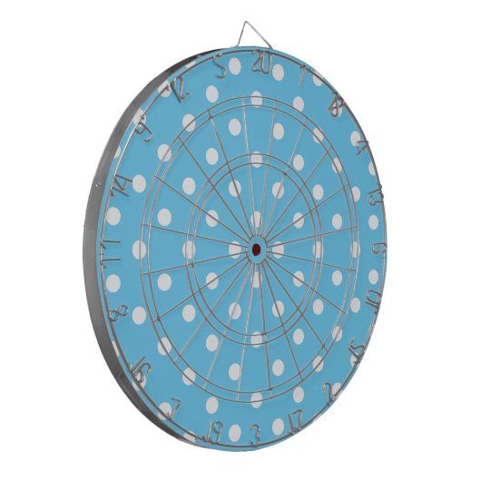 HIT Blue Polka Dot Dart Board Dartscheibe (Vorderseite Links)