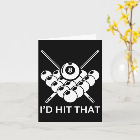 Hit das - 8-Ball Pool Billiards Funny Pun Karte (Gelbe Blume)