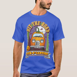 Hit die Road Kürbislaterne Halloween Pumpkin Retr T-Shirt