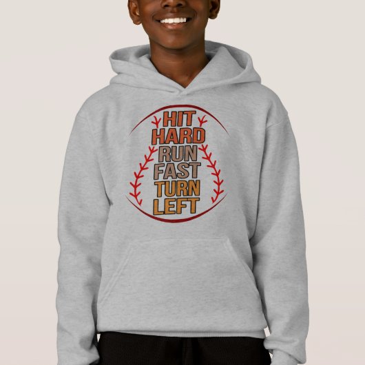 Hit Hard Run Fast Baseball Player Sports Lover Coa Hoodie (Vorderseite)