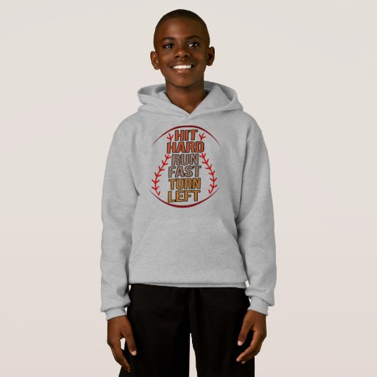 Hit Hard Run Fast Baseball Player Sports Lover Coa Hoodie (Vorne ganz)