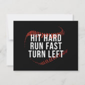 Hit Hard Run Fast Turn Verlassen Funny Baseball Pl (Rückseite)