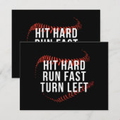 Hit Hard Run Fast Turn Verlassen Funny Baseball Pl (Vorne/Hinten)