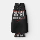 Hit Hard Run Fast Turn Verlassen Funny Baseball Pl Flaschenkühler (Rückseite)