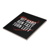 Hit Hard Run Fast Turn Verlassen Funny Baseball Pl Fliese (Seite)