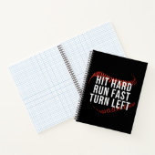 Hit Hard Run Fast Turn Verlassen Funny Baseball Pl Notizblock (Innenseite)