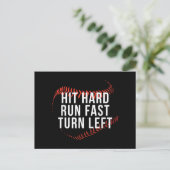 Hit Hard Run Fast Turn Verlassen Funny Baseball Pl Postkarte (Stehend Vorderseite)