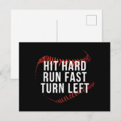 Hit Hard Run Fast Turn Verlassen Funny Baseball Pl Postkarte (Vorne/Hinten)