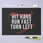 Hit Hard Run Fast Turn Verlassen Funny Baseball Pl Seidenpapier (Handwerk)