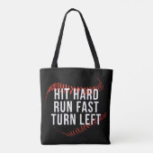 Hit Hard Run Fast Turn Verlassen Funny Baseball Pl Tasche (Rückseite)