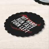 Hit Hard Run Fast Turn Verlassen Funny Baseball Pl Untersetzer (angewinkelt)