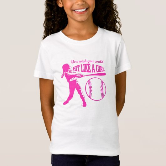 Hit like a Girl - Baseball T T-Shirt (Vorderseite)