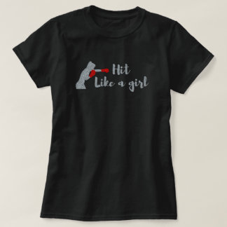 Hit like a Girl Glitzer T - Shirt