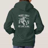 Hit Like A Girl Roller Derby Vintage Graphic Hoodi Hoodie (Rückseite)