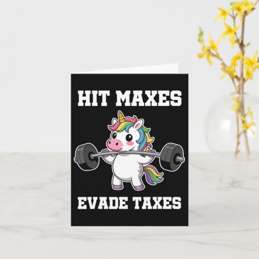 Hit Maxes Evade Taxes Funny Gym Bodybuilding Lifti Karte (Gelbe Blume)