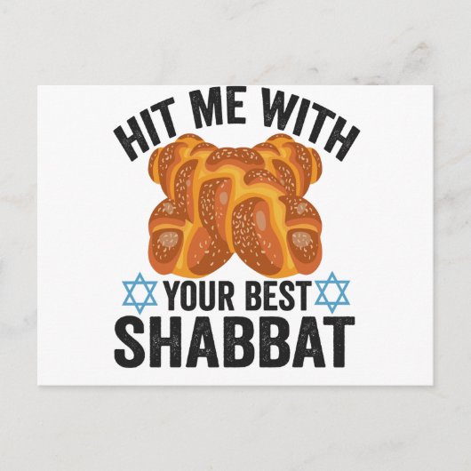 Hit me With Your Best Shabbat Funyn Hanukkah Food Postkarte (Vorderseite)