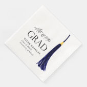 Hit Off To Grad Blue & Gold Tassel Abschluss Serviette (Ecke)