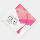 Hit off to Grad Holographic Pink Gold Abschluss Serviette (Ecke)