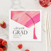 Hit off to Grad Holographic Pink Gold Abschluss Serviette (Beispiel)