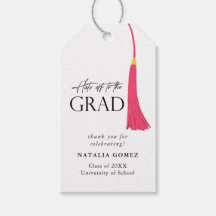 Hit Off to Grad Pink & Gold Tassel Abschluss