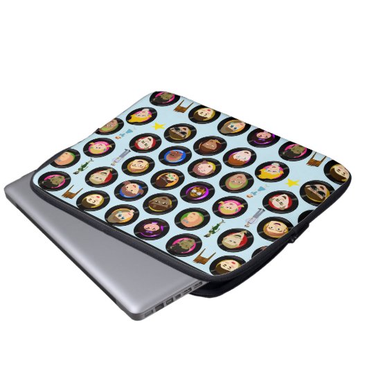 Hit Parade Oldie Platten Cartoon Charakter Vinyl Laptopschutzhülle (Vorne Knopf)