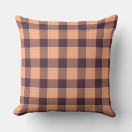 Hit Pink and Livid Brown Plaid Kissen