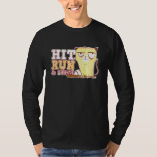 Hit Run & Steal Baseball Bat Cat Funny Sport_1 T-Shirt