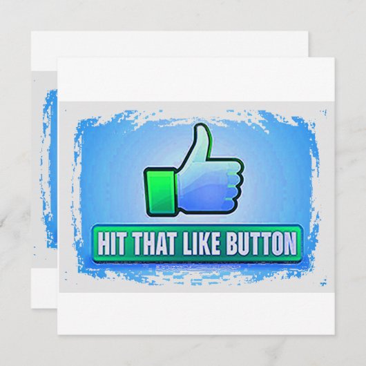 Hit That Like Button Einladung (Vorne/Hinten)
