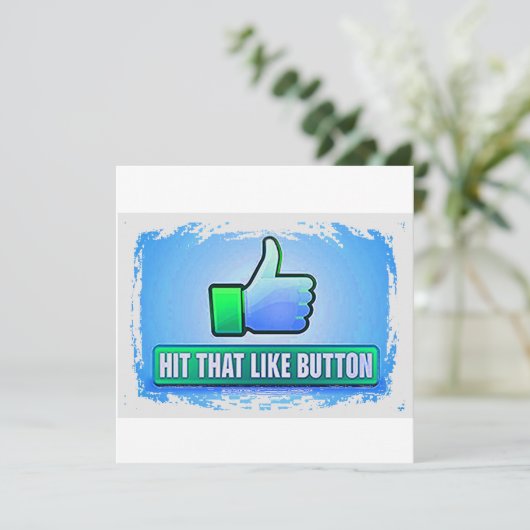 Hit That Like Button Einladung (Stehend Vorderseite)